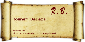 Rosner Balázs névjegykártya